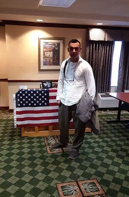 David Haave prepares for the piano tribute to our Fallen Soldiers 2017 -- David Haave